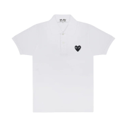 Play Comme des Garcons Black Heart Polo Shirt White