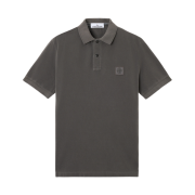 Stone Island 22002SC Organic Cotton Pique Slim Fit Short-Sleeve Polo Shirt Overdyed with Pigments Charcoal Grey - 25SS