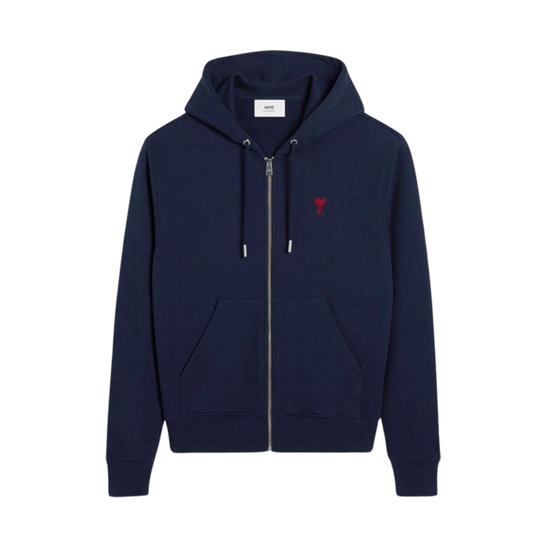 AMI AMI de Coeur Loopback Oragnic Cotton Fleece Zipped Hoodie Night Blue · M
