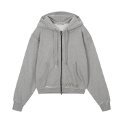 Vacant Archive Noah Stud Hood Zip-Up Grey