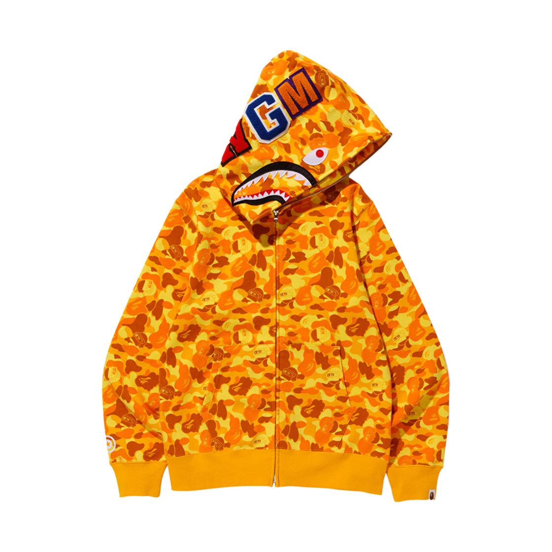 베이프 x 배틀그라운드 모바일 샤크 풀 집 후드 탠저린(BAPE x PUBG Mobile Shark Full Zip Hoodie Tangerine)
