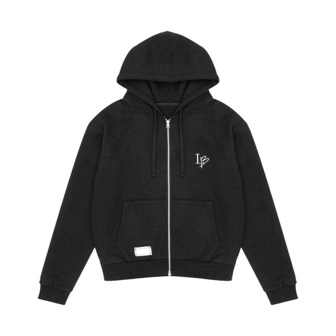LB202410HD1 Libilly LB Logo Zip Up Hoodie Black