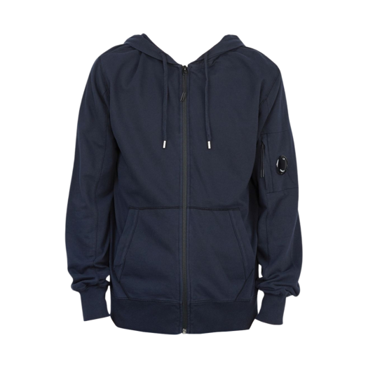 C.P. Company Light Fleece Zipped Hoodie Total Eclipse Blue - 22FW