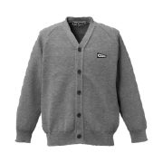 CDG Patch V-Neck School Cardigan Grey