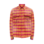 Farfromwhat Far Washed Flannel Shirts Red