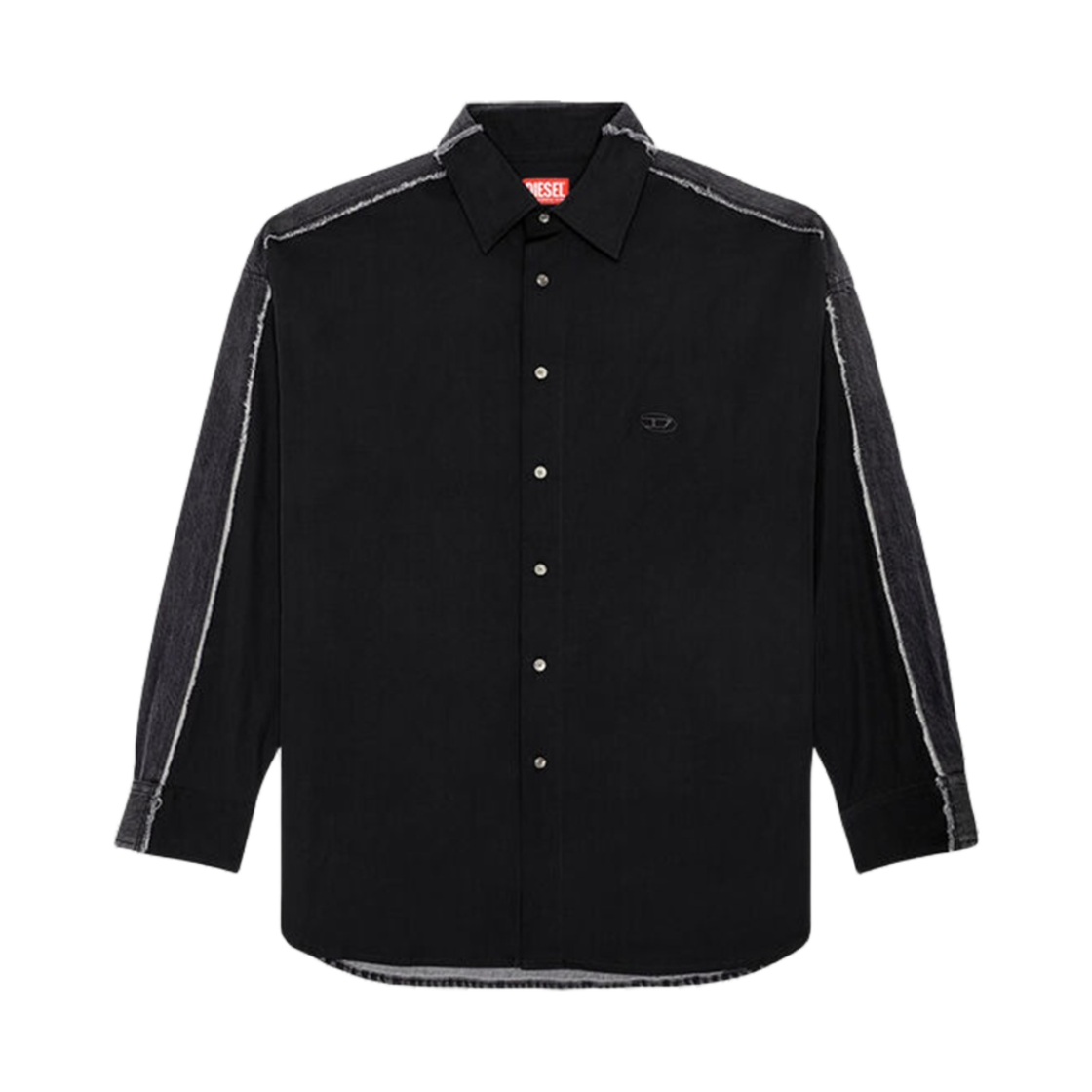 디젤 셔츠 포플린 로우 엣지 데님 블랙(Diesel Shirt Poplin and Raw Edge Denim Black) - 1