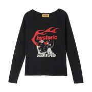 (W) Hysteric Glamour Hysteric Flame on Chibi T-Shirt Black