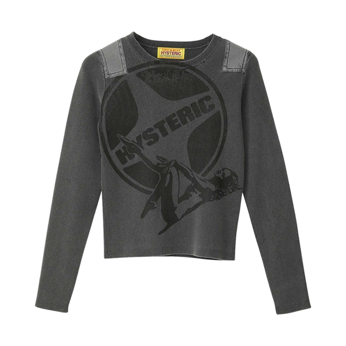(W) 히스테릭 글래머 레저 숏 렝스 풀오버 블랙((W) Hysteric Glamour Leisure Short Length Pullover Black) - 1