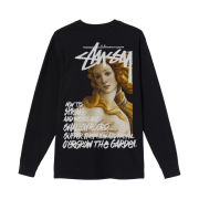 Stussy Spring Weeds Pigment Dyed LS T-Shirt Black
