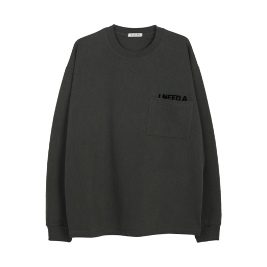 BB25LT001CH Broken Beat Pocket Long Sleeve Shirt Charcoal