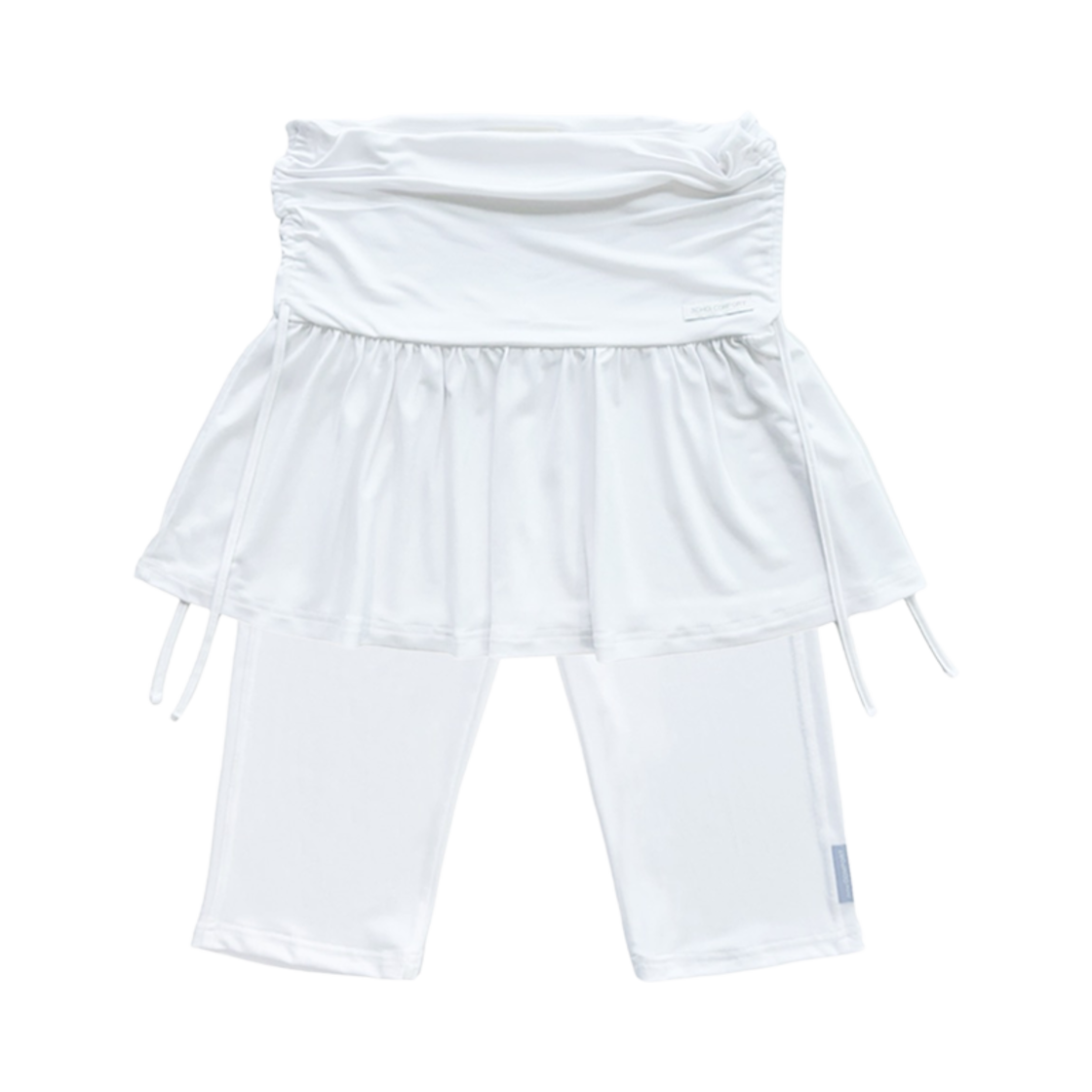 (W) 지초이 셔링 스커트 & 카프리 팬츠 화이트 (2개 세트)((W) Jichoi Shirring Skirt & Capri Pants White (Set of 2)) - 1