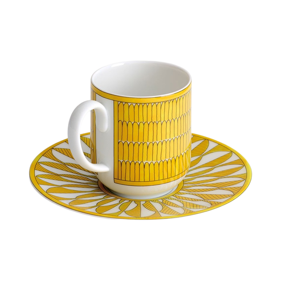 에르메스 쏠레이 데르메스 커피 컵 & 소서 옐로우 (2개 세트)(Hermes Soleil d'Hermes Coffee Cup & Saucer Yellow (Set of 2)) - 2