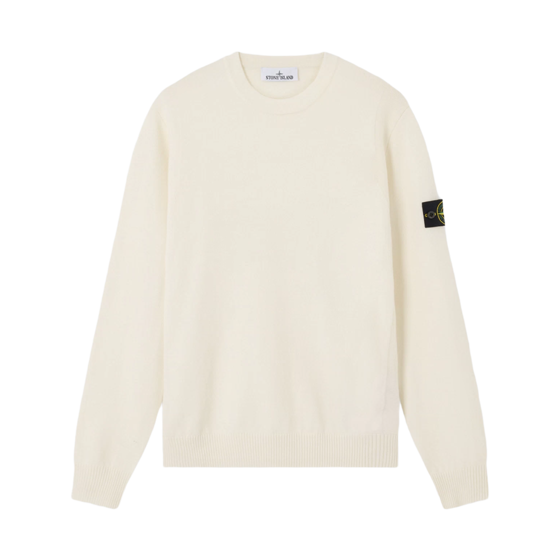 K2S1551000-01S00A1-V0093 Stone Island 5100001 Stretch RWS Wool Crewneck Jumper with Reverse Stitch Details Ivory - 25FW