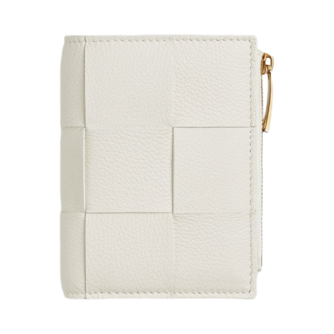 보테가 베네타 스몰 카세트백 바이폴드 지퍼 지갑 화이트(Bottega Veneta Small Cassette Bi-Fold Zip Wallet White) - 1