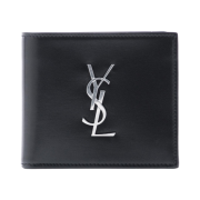 Saint Laurent East/West Monogram Wallet in Smooth Leather Black