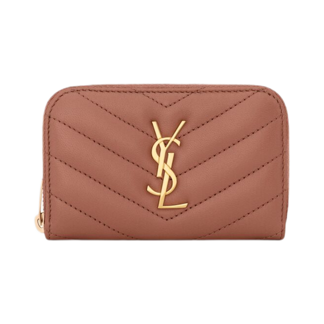 생로랑 엔벨로프 플랩 카드 케이스 믹스 마틀라세 그레인 드 뿌드르 엠보스 레더 다크 베이지 | Saint Laurent | KREAM