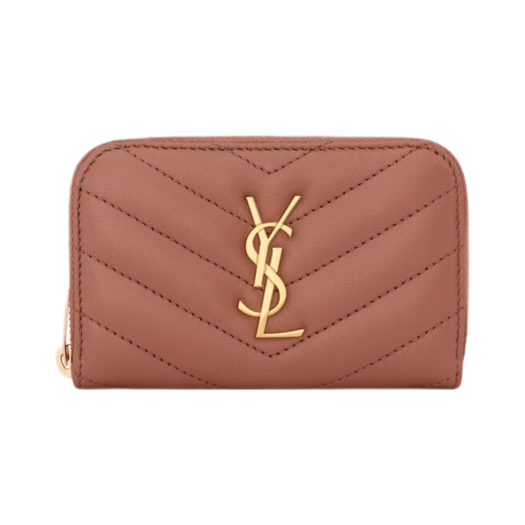 Saint Laurent Cassandre Wallet in Lambskin Barely Pink