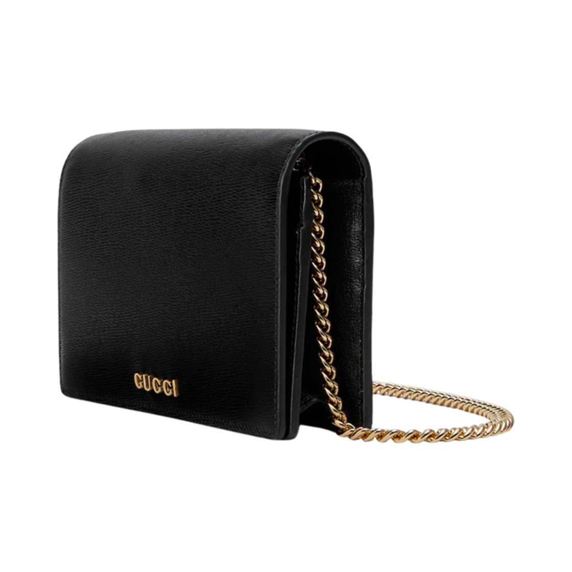 구찌 체인 지갑 구찌 스크립트 블랙 레더(Gucci Chain Wallet with Gucci Script Black Leather)