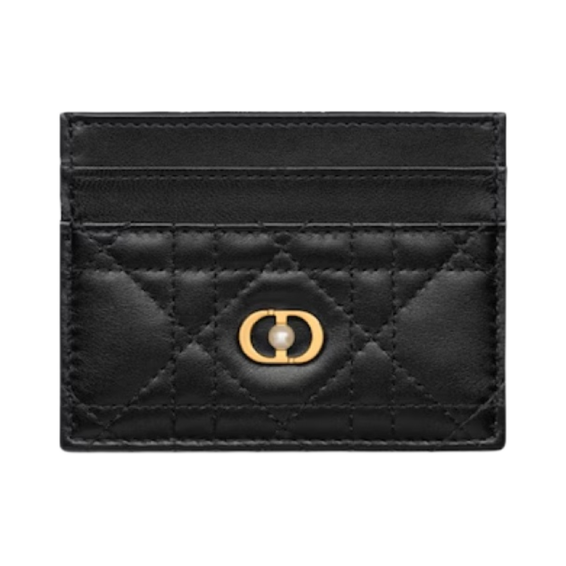 S3103UNJB-M900 Dior Jolie Freesia Cannage Lambskin Card Holder Black