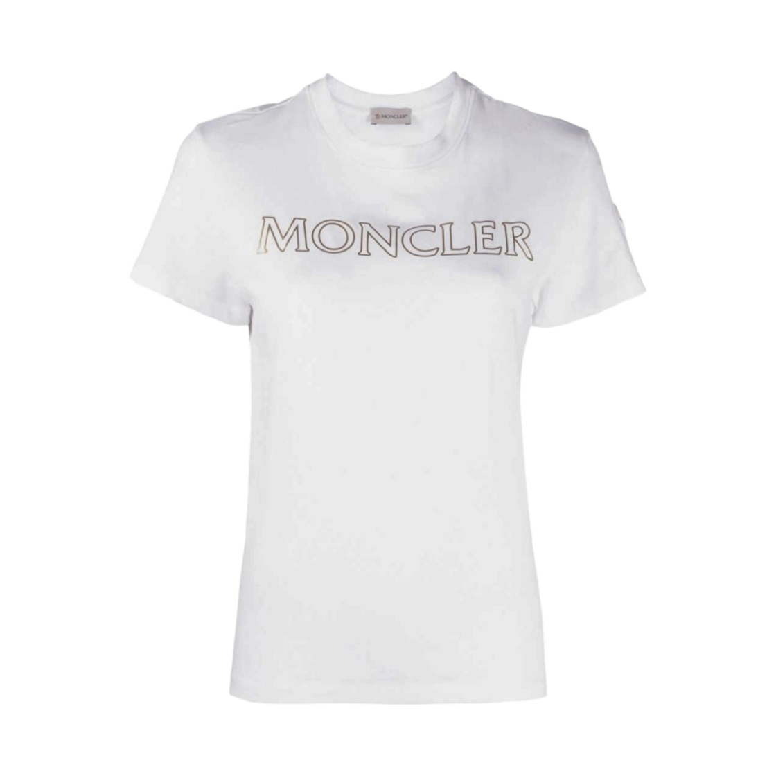 (W) 몽클레르 라미네이티드 로고 티셔츠 화이트 - 22SS((W) Moncler Laminated Logo T-Shirt White - 22SS) - 1