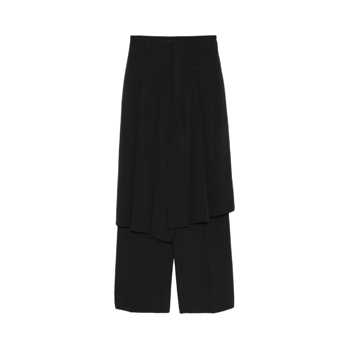 고엔제이 비대칭 주름 스트레이트 레그 숏 블랙(GOEN.J Asymmetrically Pleated Straight-Leg Shorts Black)
