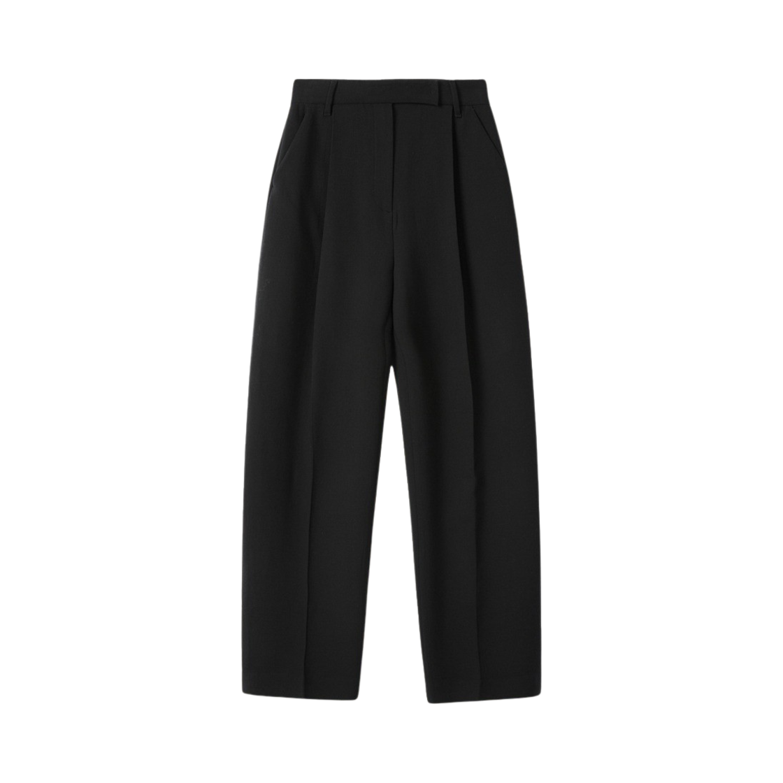 엔오르 우먼 스트레이트 울 턱 팬츠 블랙