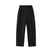 En Or Women Straight Wool Tuck Pants Black