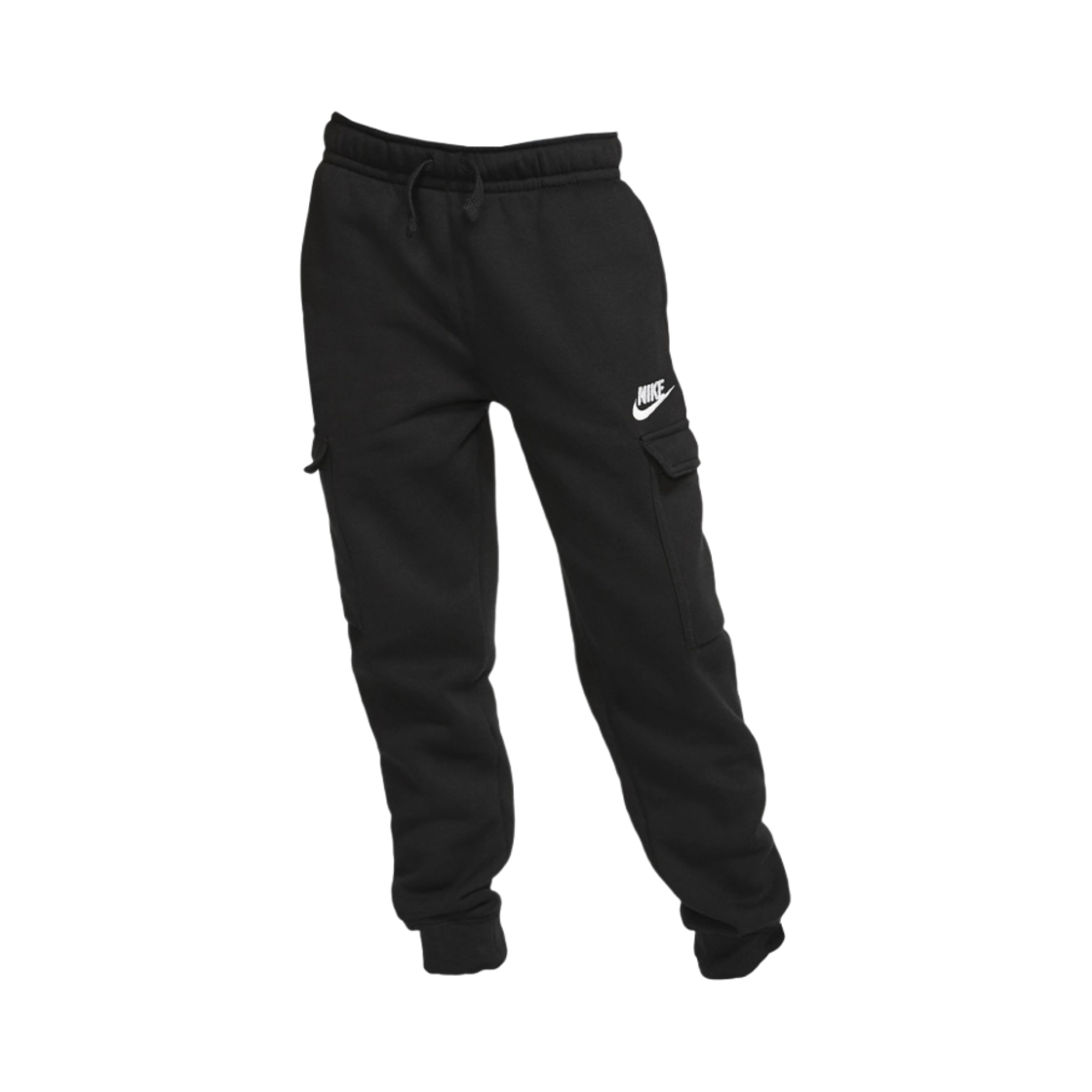 CQ4298-010 (Kids) Nike NSW Club Fleece Cargo Joggers Black White - Asia
