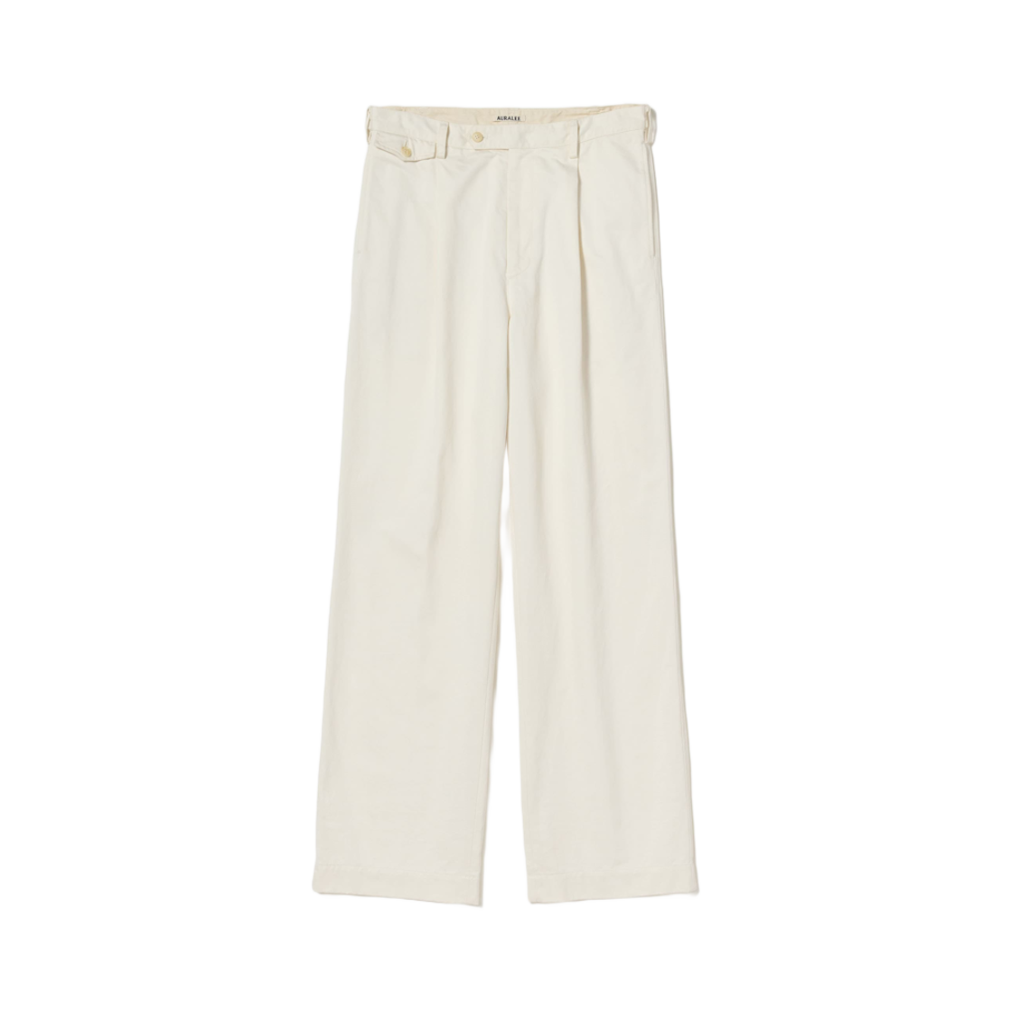 A25SP02FC Auralee Washed Finx Chino One-Tuck Pants Ivory White - 25SS
