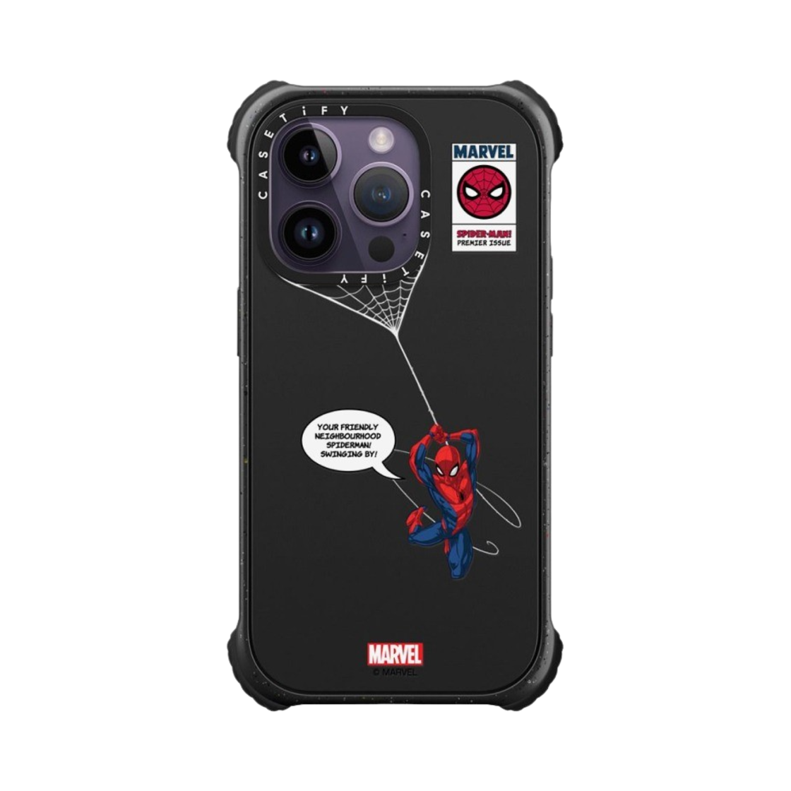 케이스티파이 x 마블 아이폰 스파이더맨 스윙 맥세이프 울트라 임팩트 케이스 매트 블랙(Casetify x Marvel iPhone Spider-Man Swinging Magsafe Ultra Impact Case Matte Black) - 2