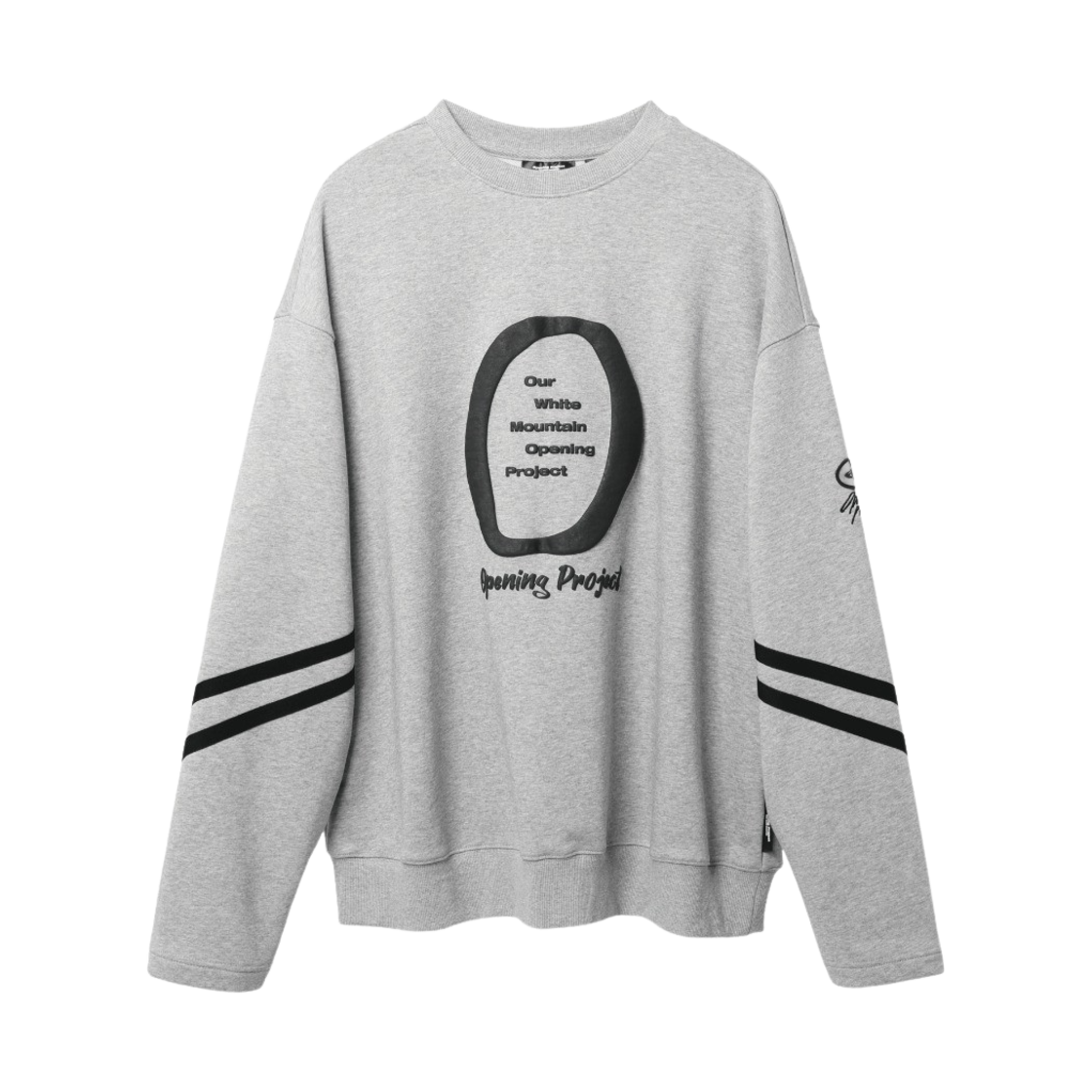 오프닝프로젝트 O 더블 스트라이프 스웨트셔츠 멜란지 그레이