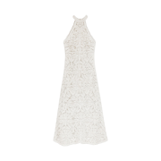 (W) Maje Knit Midi Dress White
