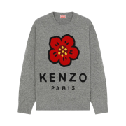 Kenzo Boke Flower Merino Wool Jumper Misty Grey