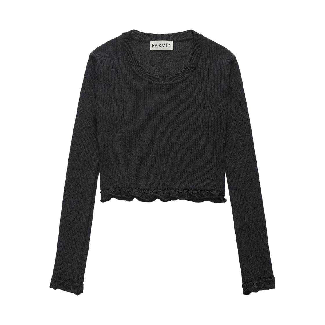 파르벵 콜린 셔링 크롭 니트 차콜