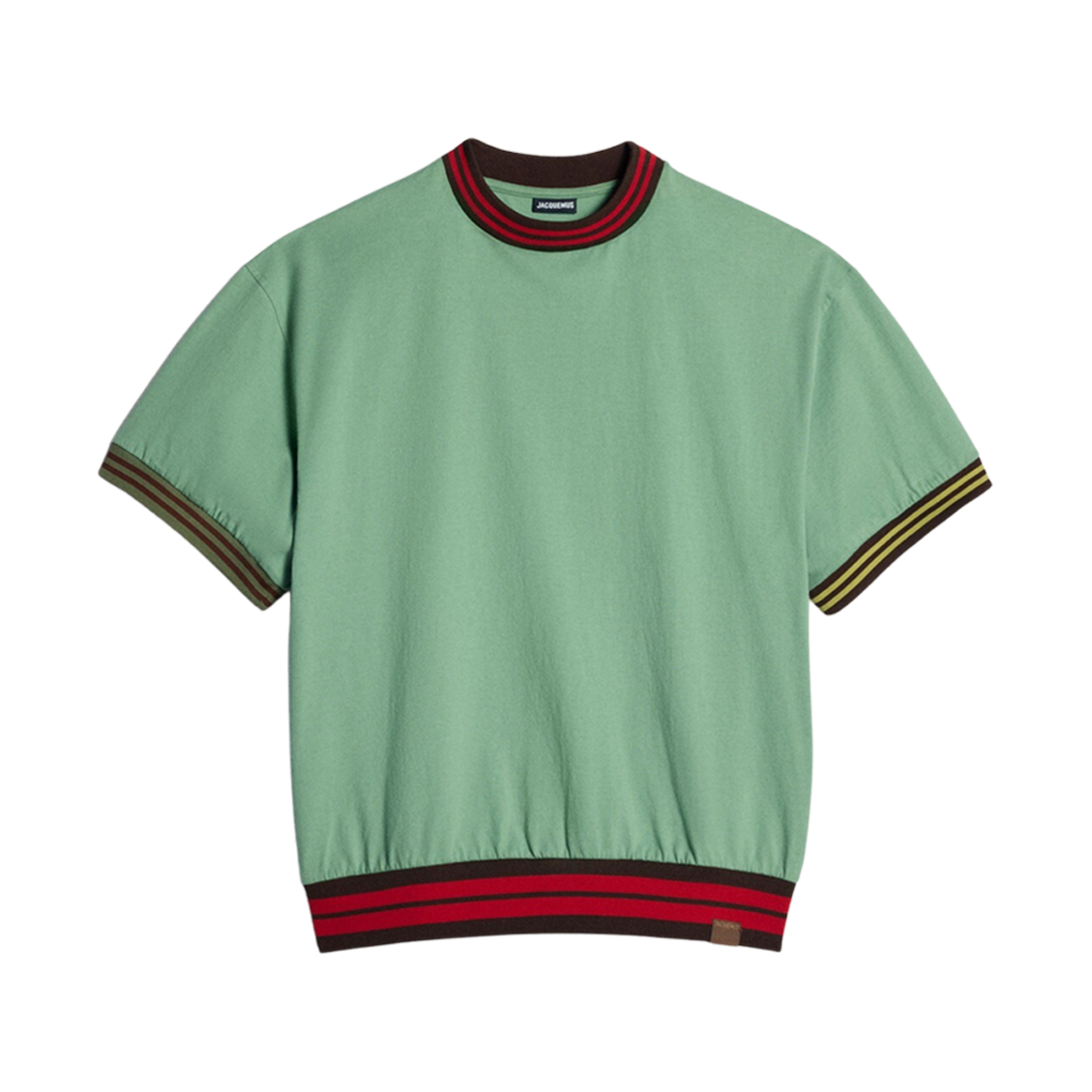 자크뮈스 르 티셔츠 조가 스트라이프 립 티셔츠 그린(Jacquemus Le T-Shirt Joga Striped Rib T-Shirt Green) - 1
