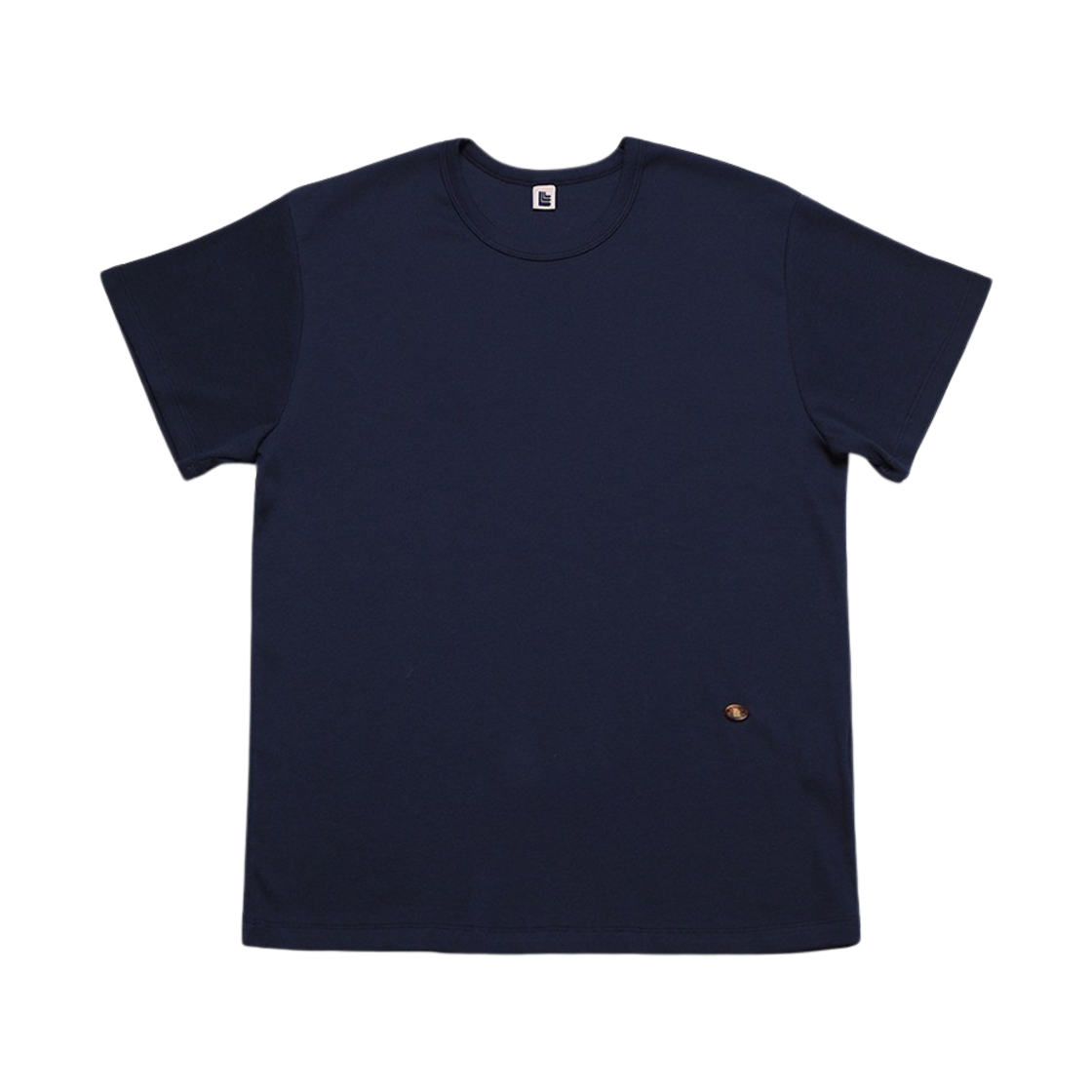 LLL90C-TS-NV004F LLL Design Studio Crew Neck Ribbed Straight Tee Navy Blue