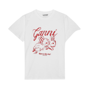 (W) Ganni Relaxed Bunny T-Shirt Bright White