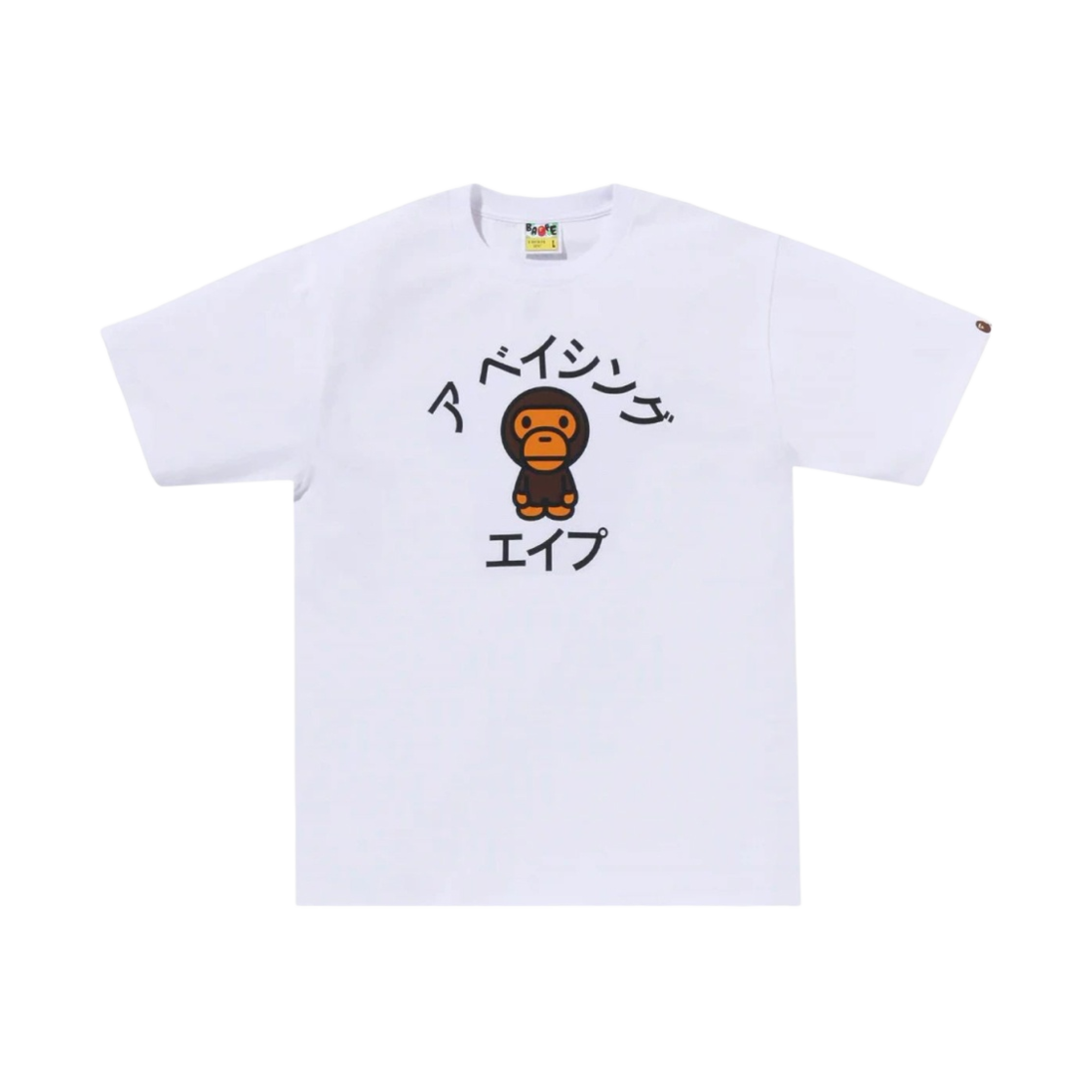 베이프 베이비 마일로 컬리지 티셔츠 화이트(BAPE Baby Milo College T-Shirt White)