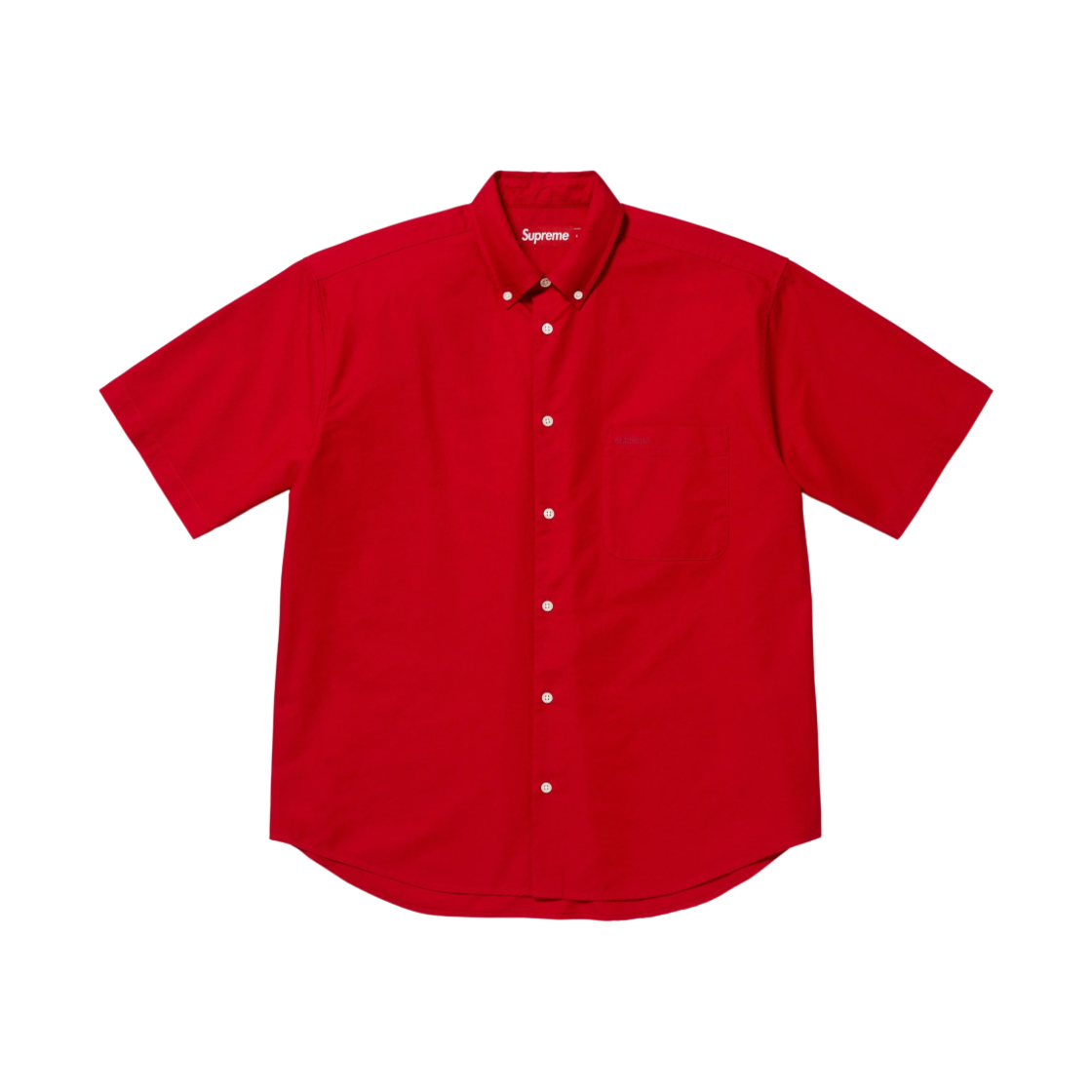 - Supreme Loose Fit Oxford S/S Shirt Red - 25SS - 대표 이미지 #1