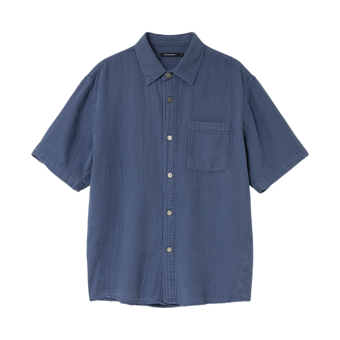 - Hatchingroom Loosed Shirt Double Face Blue Grey