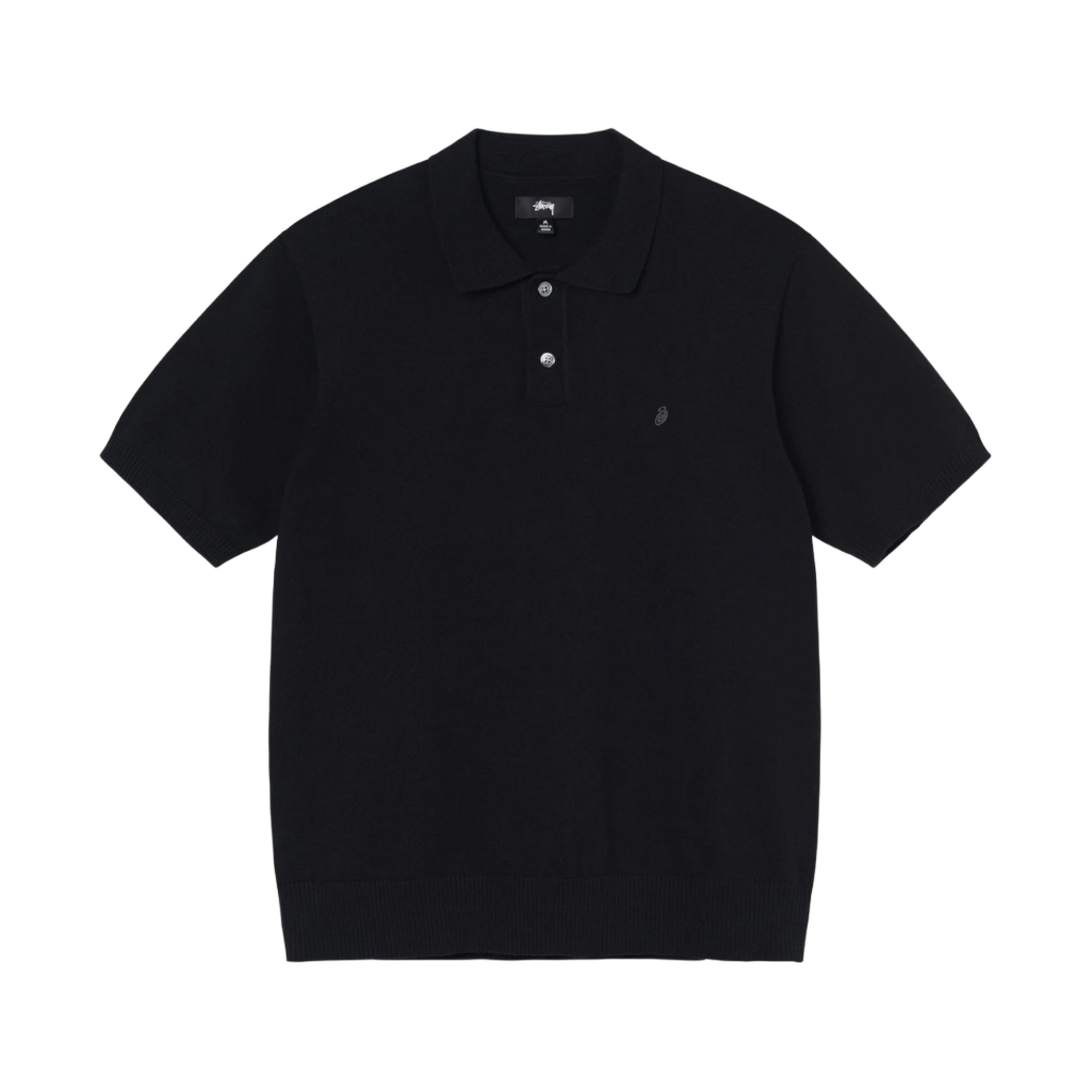 스투시 클래식 숏슬리브 폴로 스웨터 블랙(Stussy Classic SS Polo Sweater Black) - 1