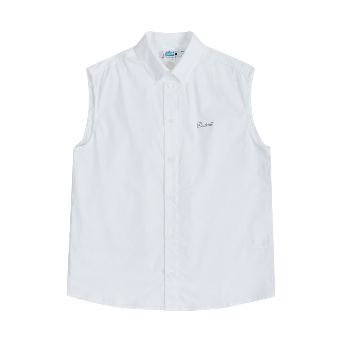 saf00560 Safarispot Rec Ruit Sleeveless Over Shirts - White