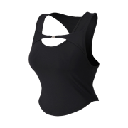 BORN TO WIN B Buckle Cut-Out Crop Sleeveless Black