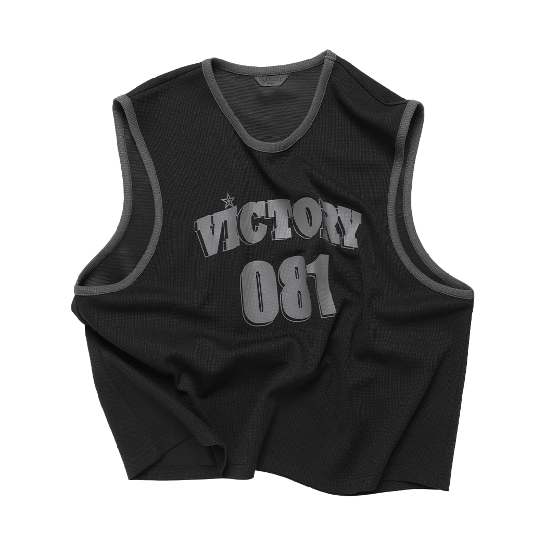 HVRSCTN303BKA Vonvat Waffle Graphic Sleeveless Black