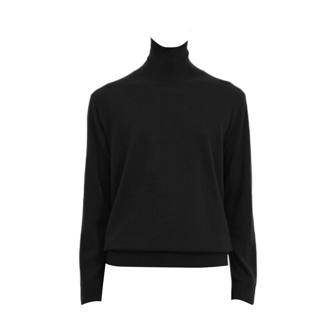 TH2EAKTU605M-BK Time Homme Cashmere Turtleneck Knit Top Black