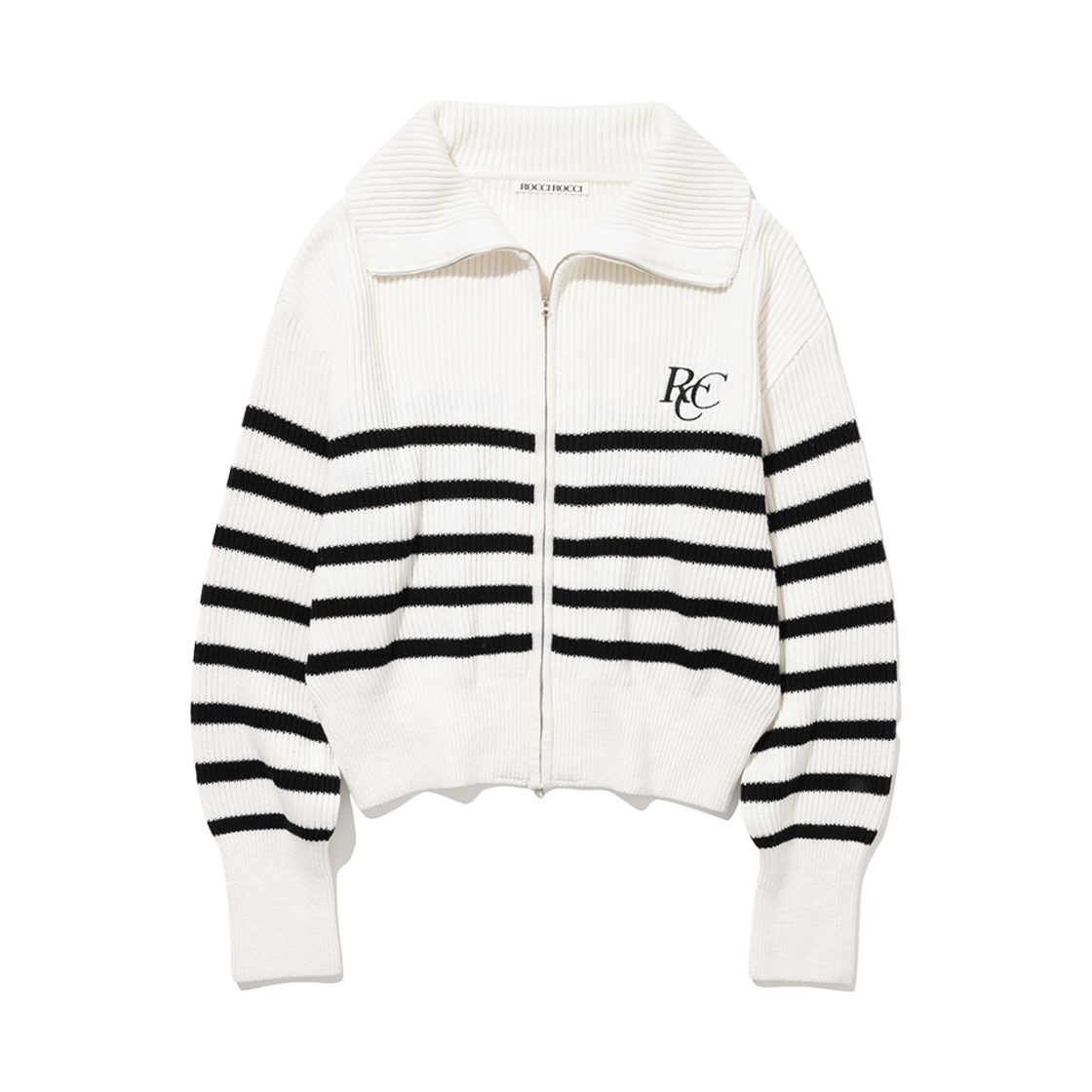 R3SO011STF ROCCI ROCCI RCC Knit Zipup Cardigan Stripe