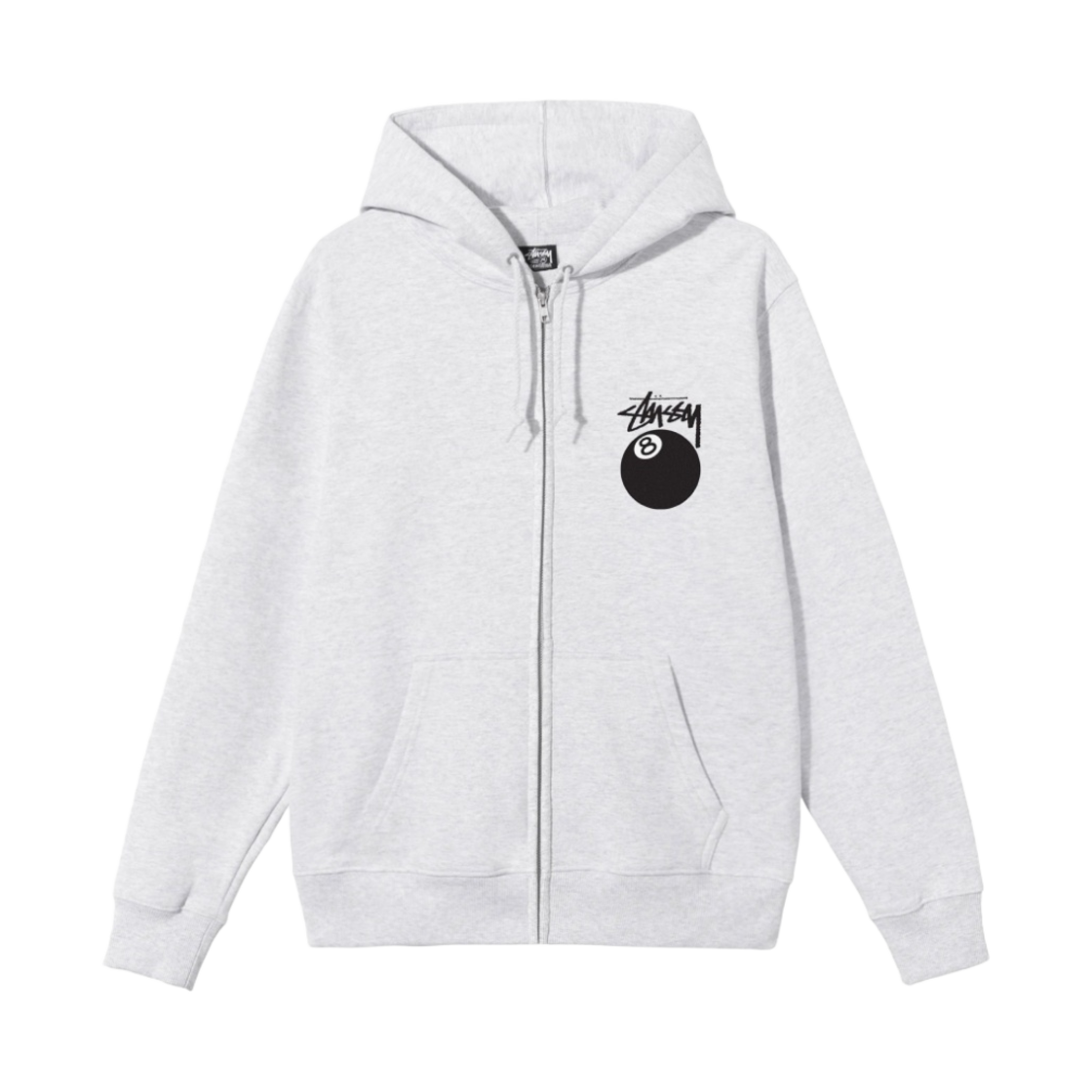 스투시 8볼 후드 집업 애쉬 헤더 - 22SS | Stussy | KREAM