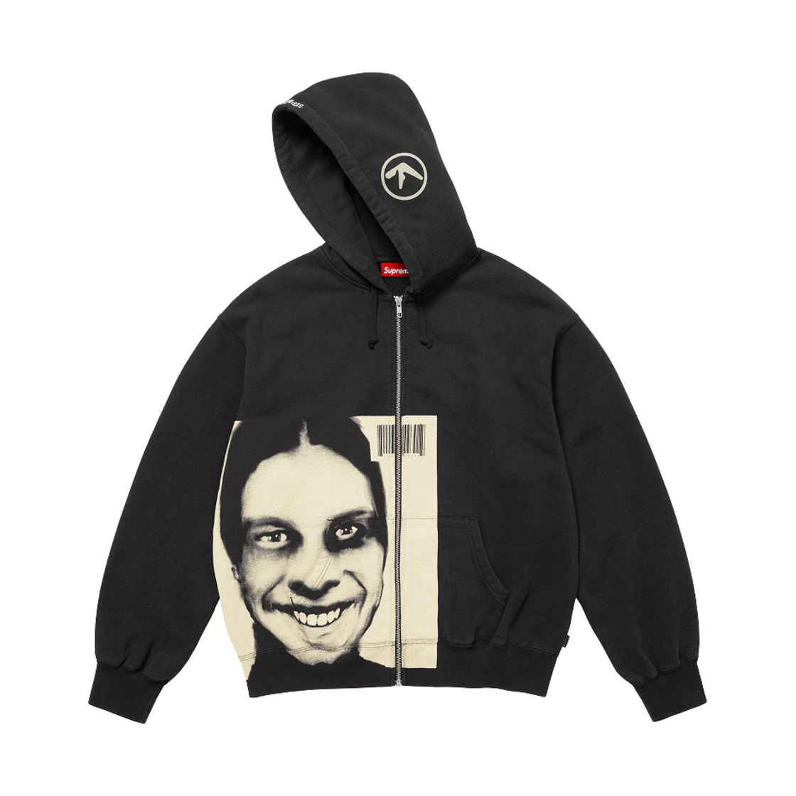 슈프림 x 에이펙스 트윈 집업 후드 스웨트셔츠 블랙 - 25SS