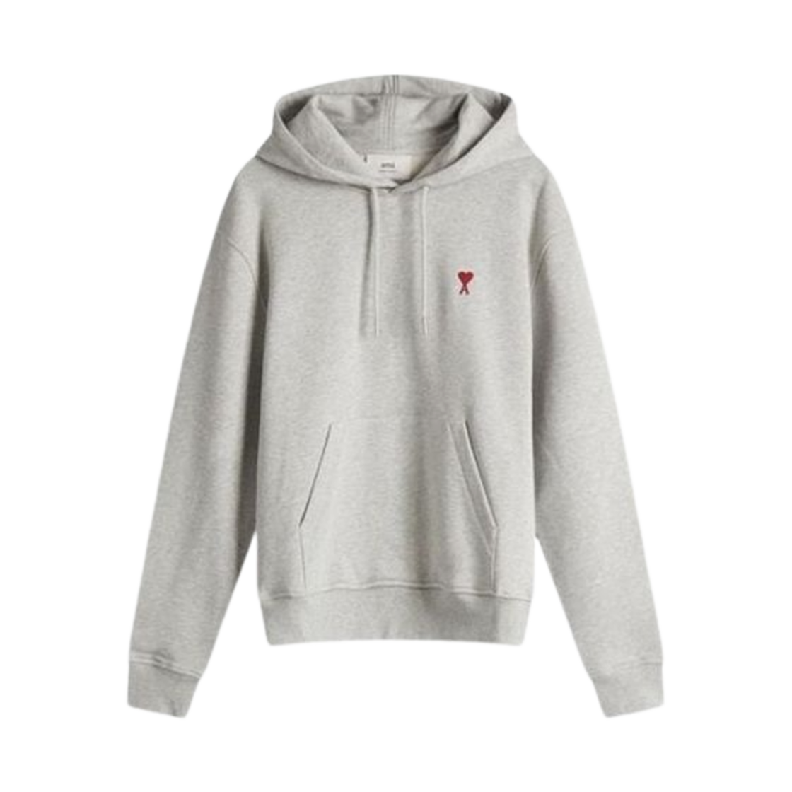 아미 스몰 하트 로고 루프백 오가닉 코튼 플리스 후드 헤더 애쉬 그레이(AMI de Coeur Loopback Oragnic Cotton Fleece Hoodie Heather Ash Grey)