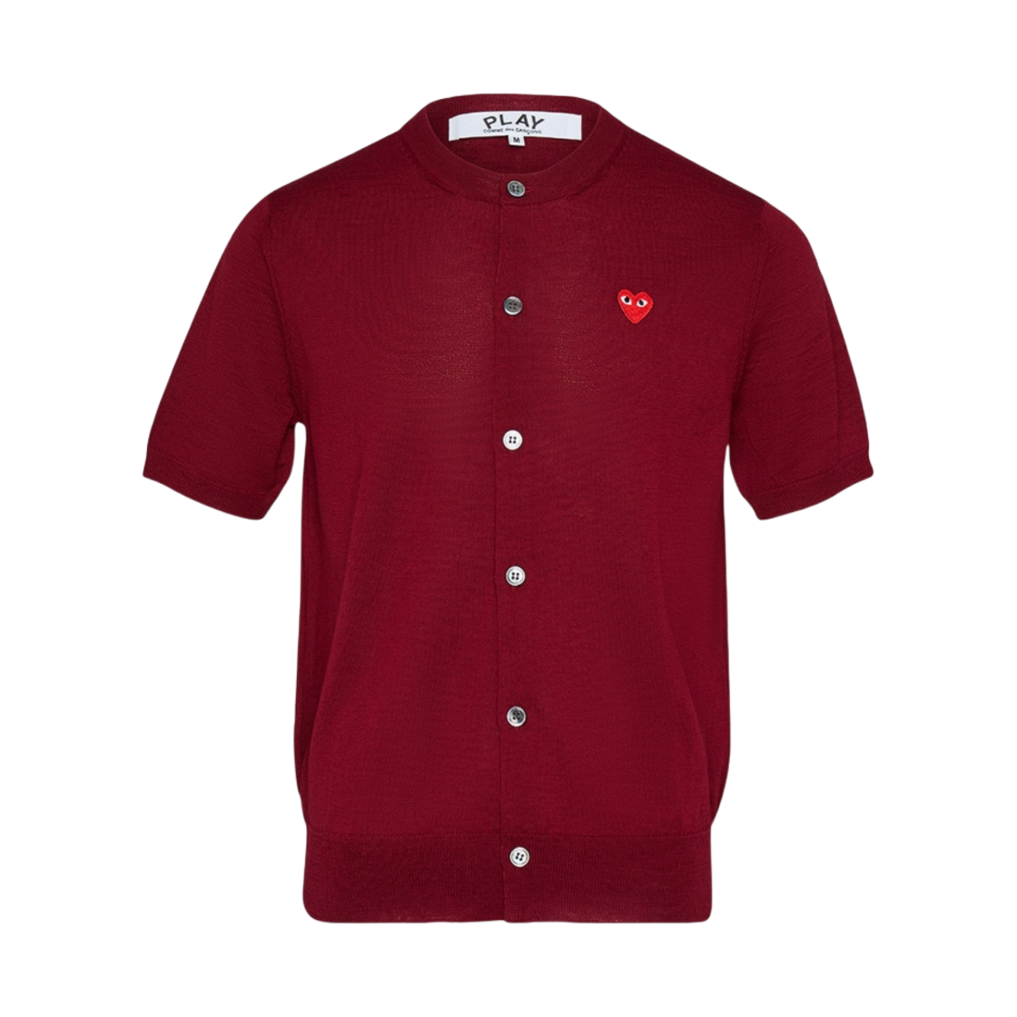 플레이 꼼데가르송 숏슬리브 가디건 버건디(Play Comme des Garcons Short Sleeve Cardigan Burgundy) - 1